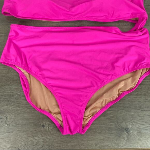 J.Crew Hot Pink Cutout One Piece Swimsuit Sz.24 NWT - Picture 5 of 14